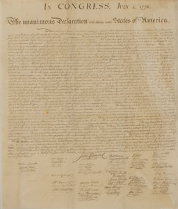 Lot #112 Declaration of Independence Force Print