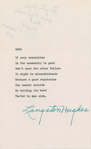 Lot #422 Langston Hughes - Image 1