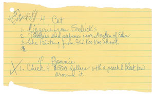 Lot #575 Prince: Handwritten Present List