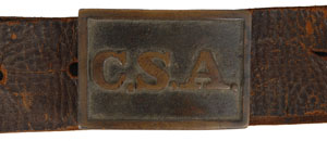 Lot #243 Confederate Belt Plate and Waist Belt - Image 2