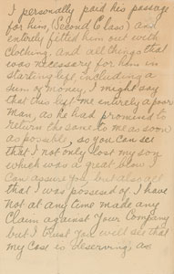 Lot #2070 Titanic Request for Restitution For Passenger Percy Bailey - Image 4