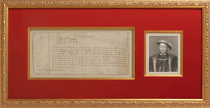 Lot #1 King Henry VIII Signed Document - Image 2