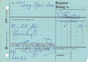 Lot #2105 Beatles Signed Star Club Receipts: Harrison, Starr, and Best - Image 1