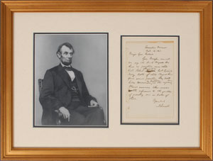 Lot #2030 Abraham Lincoln Autograph Letter Signed