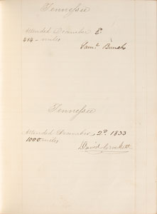 Lot #2049 Davy Crockett Signed Congressional Book