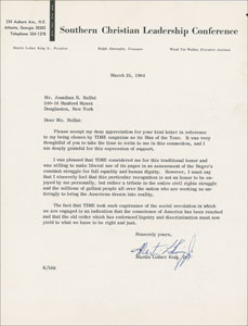 Lot #2016 Martin Luther King, Jr. Typed Letter