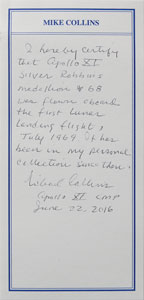 Lot #2083 Michael Collins’s Flown Apollo 11 Robbins Medal - Image 3