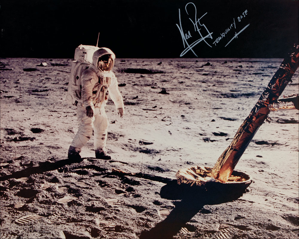 Lot #6240 Neil Armstrong Oversized Signed Photograph