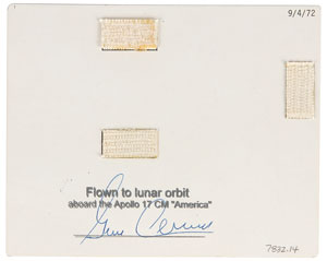 Lot #6429 Gene Cernan’s Apollo 17 Flown Cue Card - Image 2