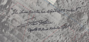 Lot #6333 Fred Haise Signed Lunar Orbit Chart - Image 2