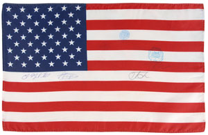 Lot #6538 ISS: Expedition 9 Flown Flag and Letter