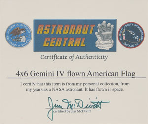 Lot #6117 Gemini 4: Jim McDivitt Flown United States Flag - Image 2