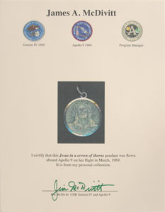 Lot #6219 Jim McDivitt’s Apollo 9 Flown Jesus Pendant - Image 3