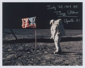 Lot #6262 Buzz Aldrin Signed Photograph