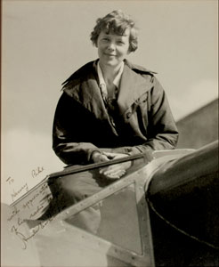 Lot #6009 Amelia Earhart Signed Photograph