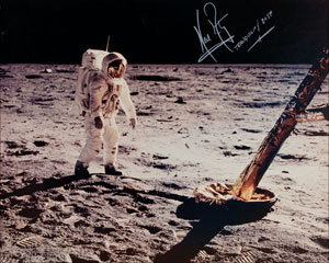 Lot #6240 Neil Armstrong Oversized Signed Photograph - Image 1