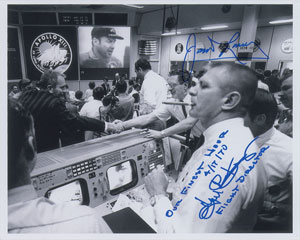 Lot #6344 James Lovell and Gene Kranz Signed Photograph - Image 1