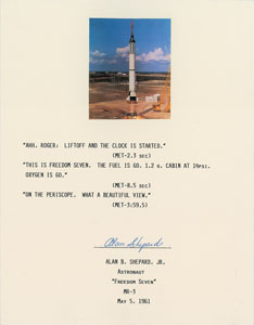 Lot #6070 Alan Shepard Signed Typescript - Image 1