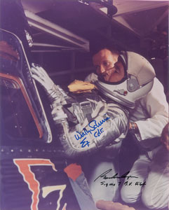 Lot #6094 Wally Schirra and Gordon Cooper Signed Photograph - Image 1