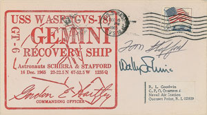 Lot #6123 Gemini 6 Signed Cover and Photograph - Image 2