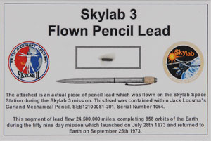 Lot #6458 Skylab 3 and 4 Flown Pencil Lead - Image 3