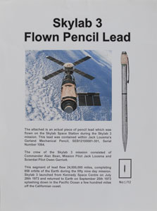 Lot #6458 Skylab 3 and 4 Flown Pencil Lead - Image 5