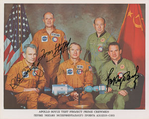 Lot #6466 Apollo-Soyuz Signed Photograph and Cover - Image 1