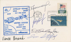 Lot #6466 Apollo-Soyuz Signed Photograph and Cover - Image 3