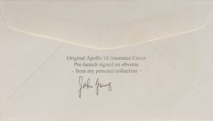 Lot #6410 John Young’s Apollo 16 Pre-Launch Signed Cover - Image 1