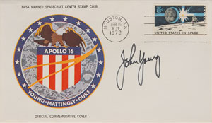 Lot #6410 John Young’s Apollo 16 Pre-Launch Signed Cover - Image 2