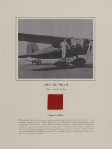 Lot #6010 Amelia Earhart Lockheed Vega Fabric Swatch