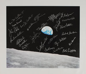 Lot #6169 Astronaut Signed Earthrise Canvas
