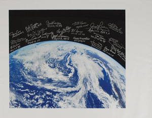 Lot #6171 Astronaut Signed Earth Canvas - Image 1
