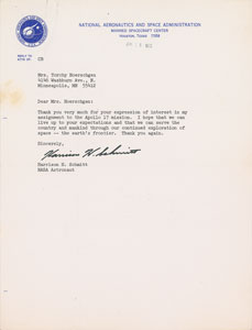 Lot #6442 Harrison Schmitt Typed Letter Signed