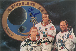 Lot #6360 Apollo 14 Signed Postcard Photograph - Image 1