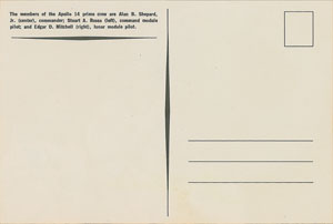 Lot #6360 Apollo 14 Signed Postcard Photograph - Image 2