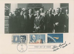 Lot #6072 Alan Shepard Signed First Day of Issue Postcard - Image 1