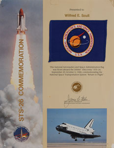 Lot #6497 STS-26 Flown Flag - Image 1