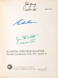 Lot #6113 Gemini Astronauts Signed Book: Young, Cooper, and McDivitt - Image 1