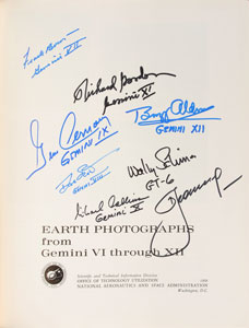 Lot #6112 Gemini Astronauts VI to XII Signed Earth Photographs Hardcover Book - Image 1