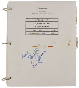 Lot #6425 Gene Cernan’s Flown Apollo 17 Flight Plan Supplement - Image 1