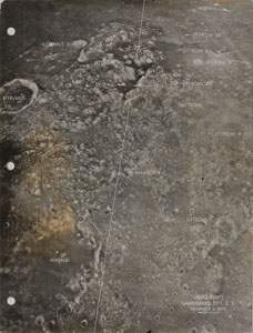Lot #6430 Gene Cernan’s Apollo 17 Flown CSM Lunar Landmark Map - Image 1