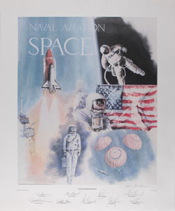 Lot #6166 Naval Aviation in Space Signed Print