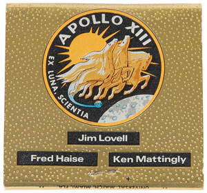 Lot #6341 Dave Scott’s Apollo 13 Pre-Launch Matchbook - Image 2