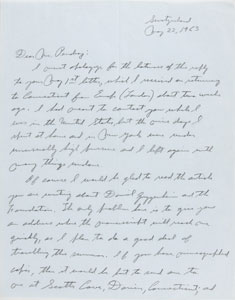 Lot #6007 Charles Lindbergh Autograph Letter Signed