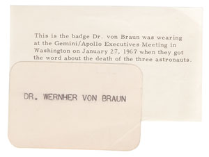 Lot #6030 Wernher von Braun - Image 1