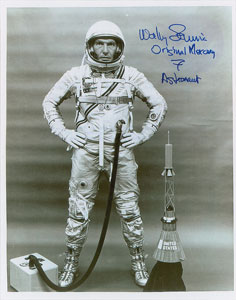 Lot #6100 Mercury Astronauts Set of Three Signed Photographs - Image 1