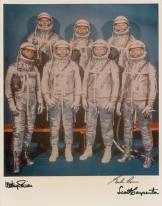 Lot #6100 Mercury Astronauts Set of Three Signed Photographs - Image 2
