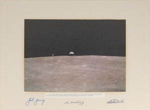 Lot #6414 Apollo 16 Oversized Signed Photograph - Image 1