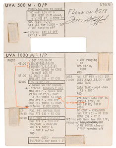 Lot #6463 Tom Stafford’s Apollo-Soyuz Flown Cue Card - Image 1
